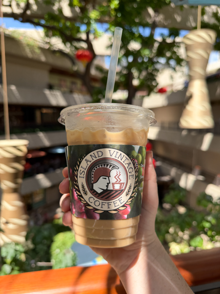 Iced latte from Island Vintage Coffee in Waikiki, Honolulu