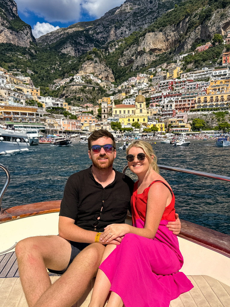Boat tour photo in front of Positano on the Amalfi Coast