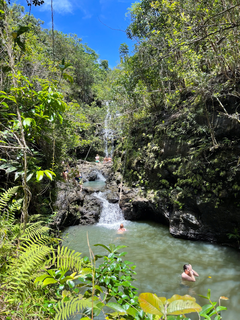 tiered waterfall on Oahu, Waimanalo Falls
