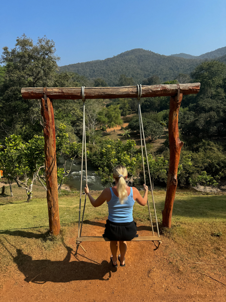 Swing overlooking the mountains at Chiang Mai Elephant Friends